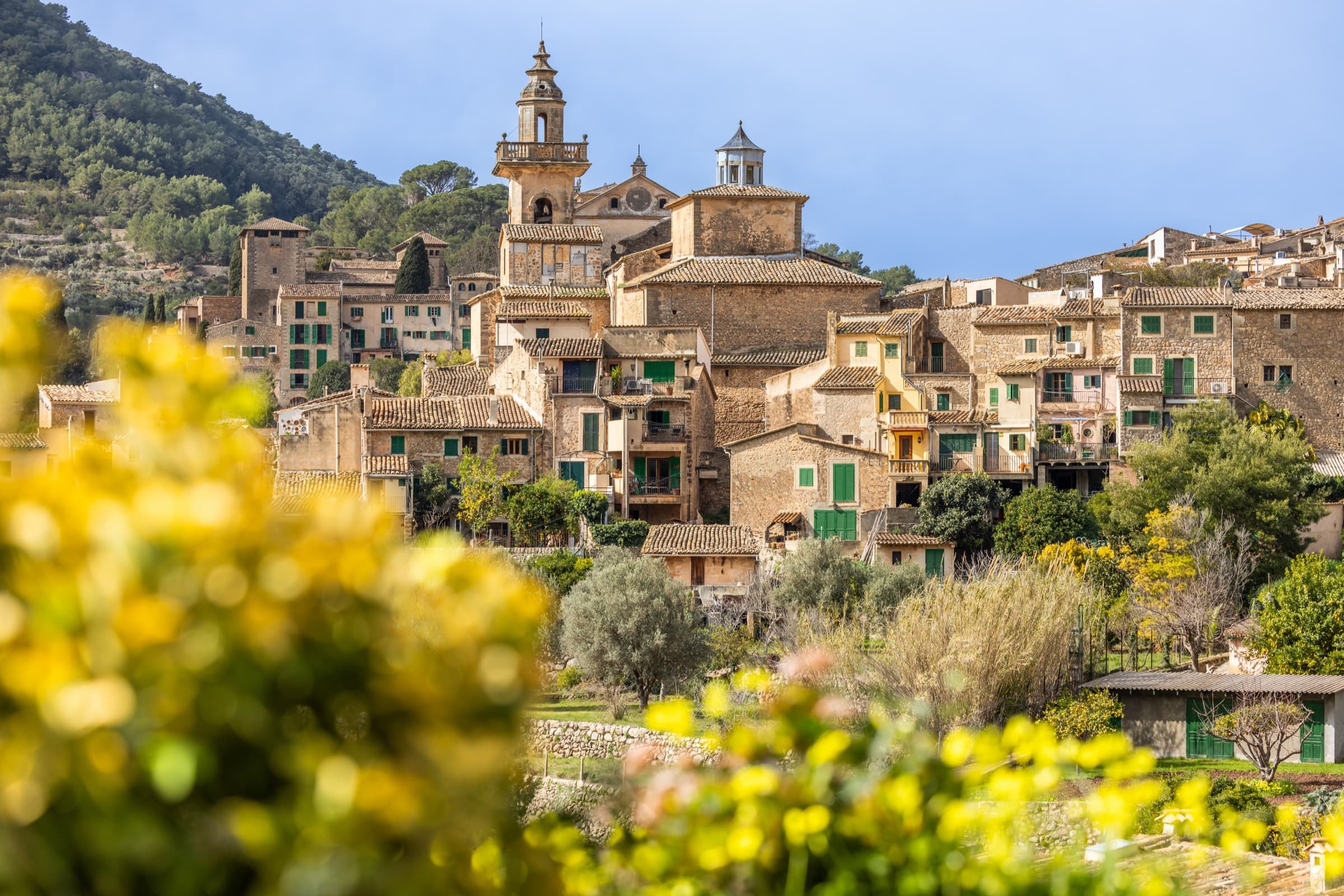 Mallorca, Spain — Mediterranean coastal scenery and rural finca architecture.
