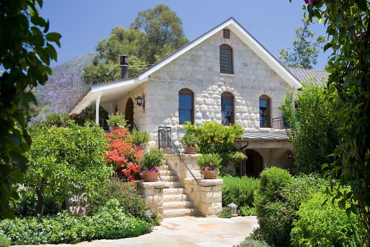 San Ysidro Ranch cottages among oaks in the Montecito foothills above Santa Barbara
