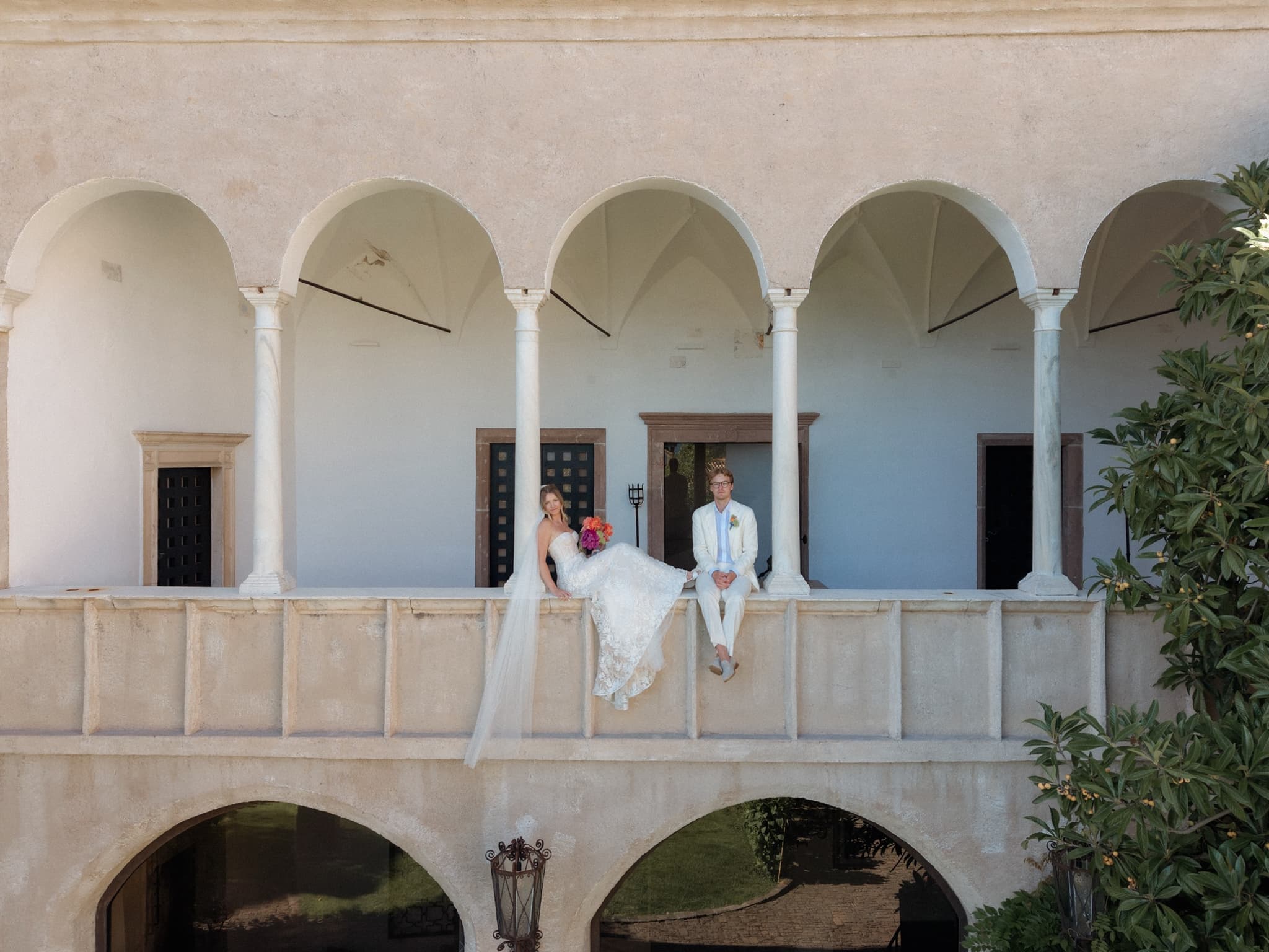 Perrie and Walt on the loggia at Castel Fragsburg