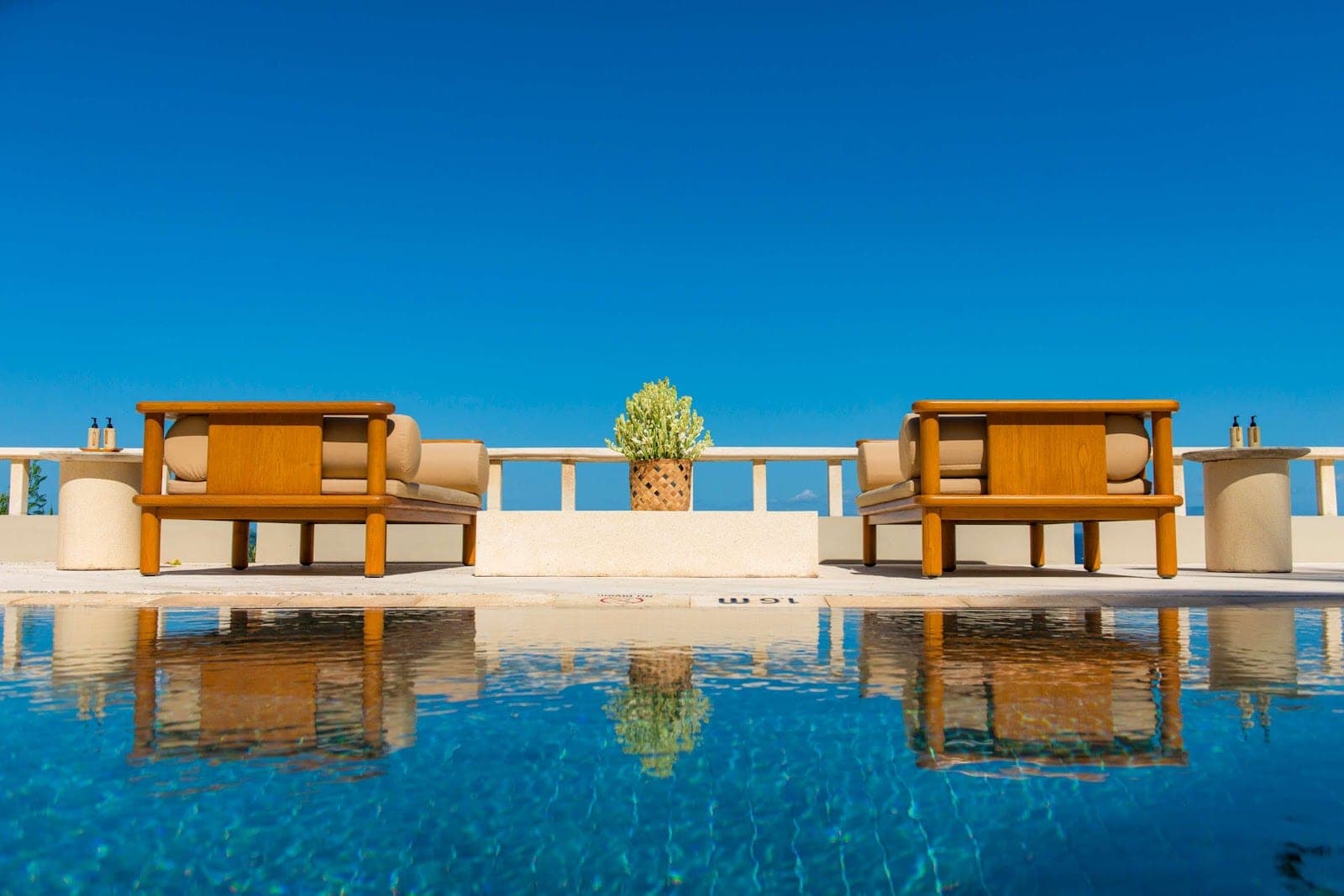 Amankila in East Bali, its three-tiered pool stepping down the escarpment toward the Lombok Strait