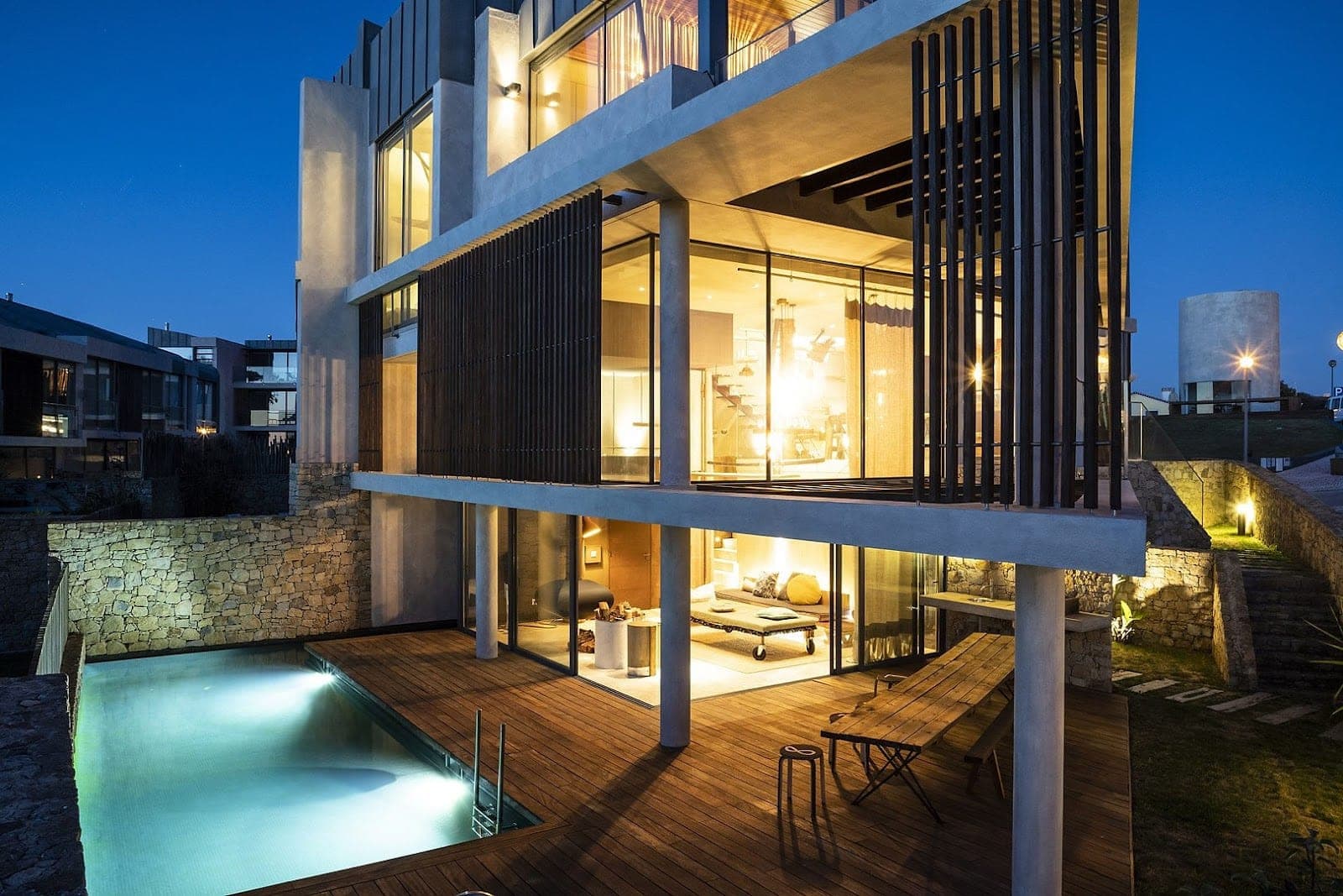 The dune-top pool and rooms at Areias do Seixo above the Atlantic near Santa Cruz
