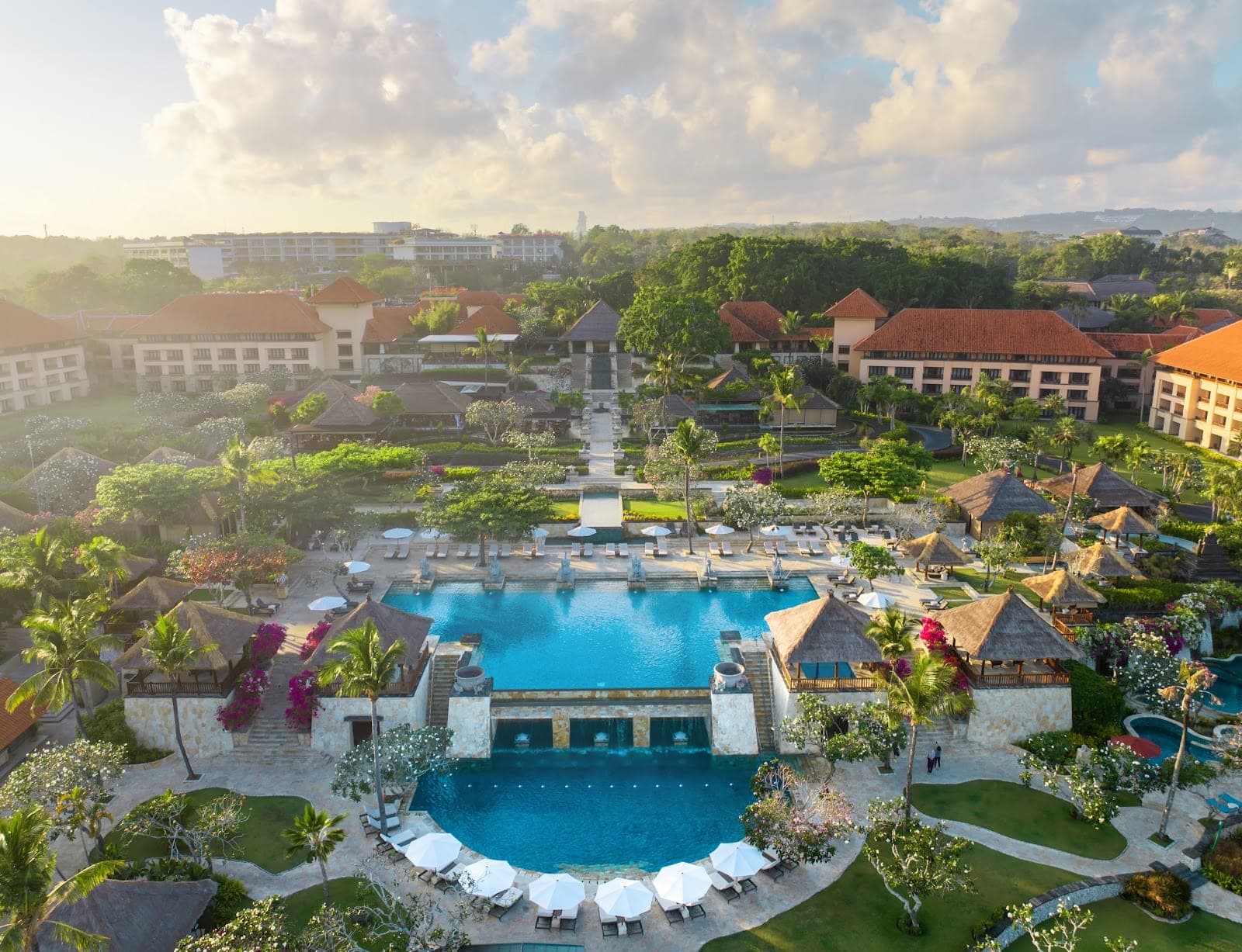 AYANA Resort Bali on the Jimbaran clifftop, with the Tresna glass chapel above the Indian Ocean