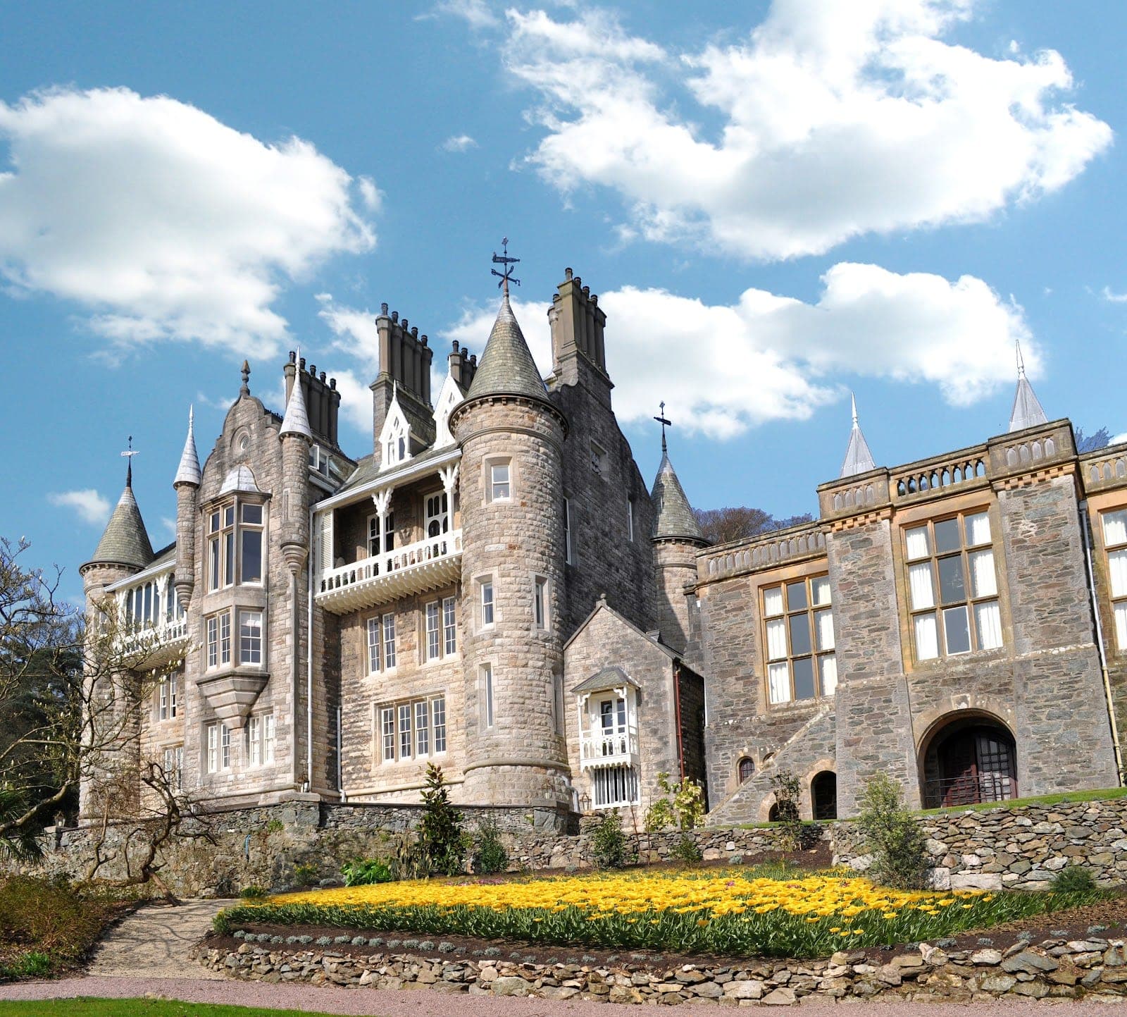 Château Rhianfa’s turrets above the Menai Strait on Anglesey