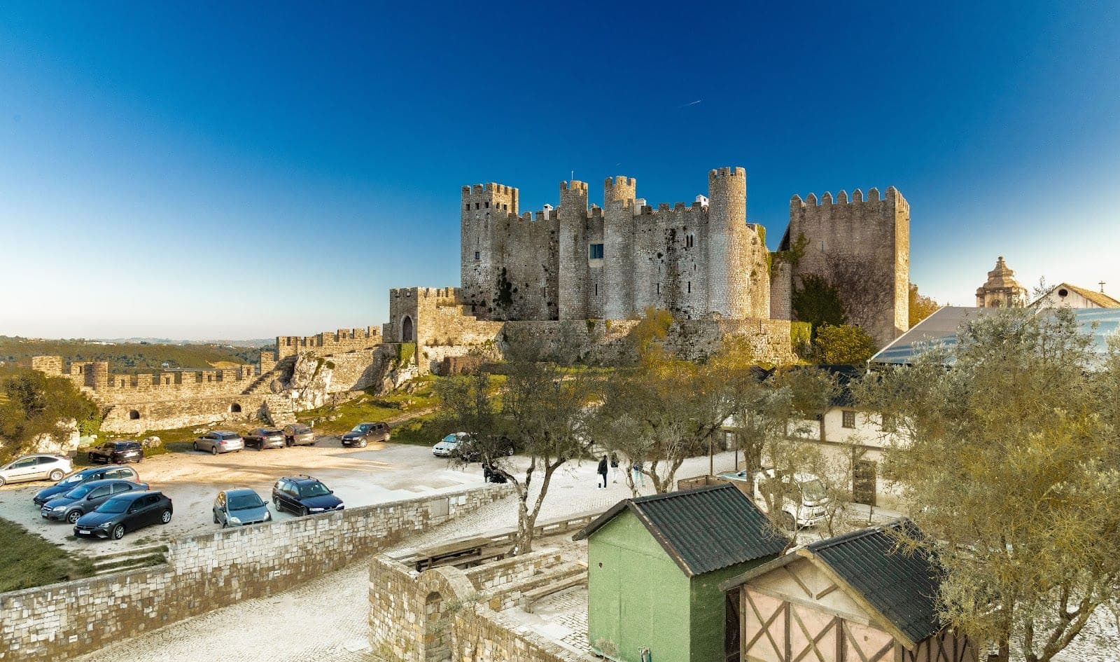 The keep and ramparts of Pousada Castelo de Óbidos inside the walled town