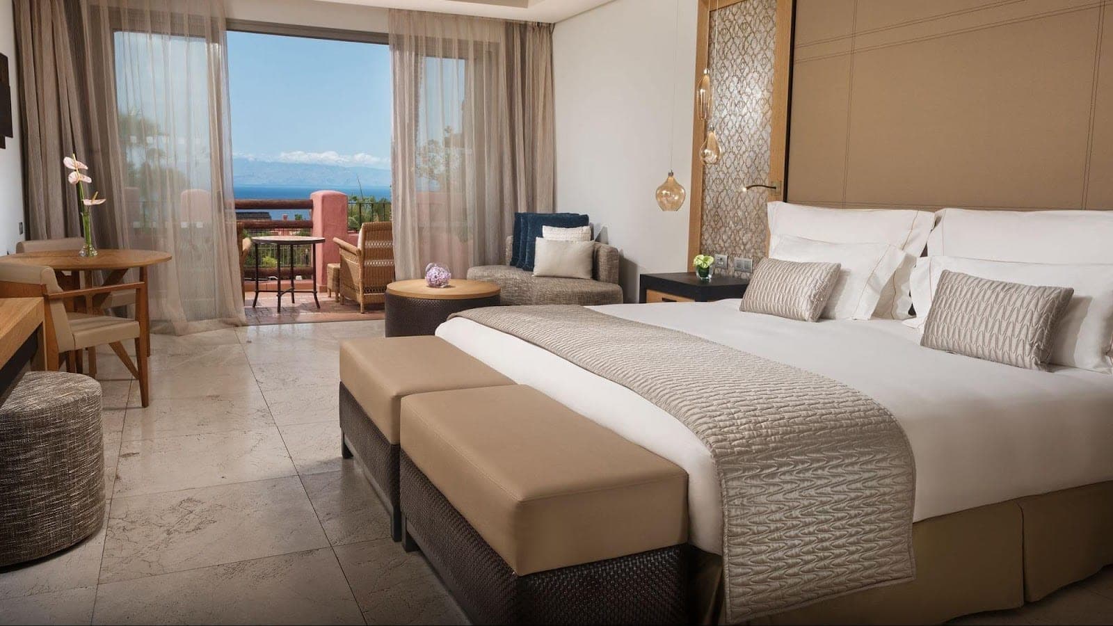 The Ritz-Carlton Abama above the Atlantic on Tenerife’s west coast, La Gomera beyond