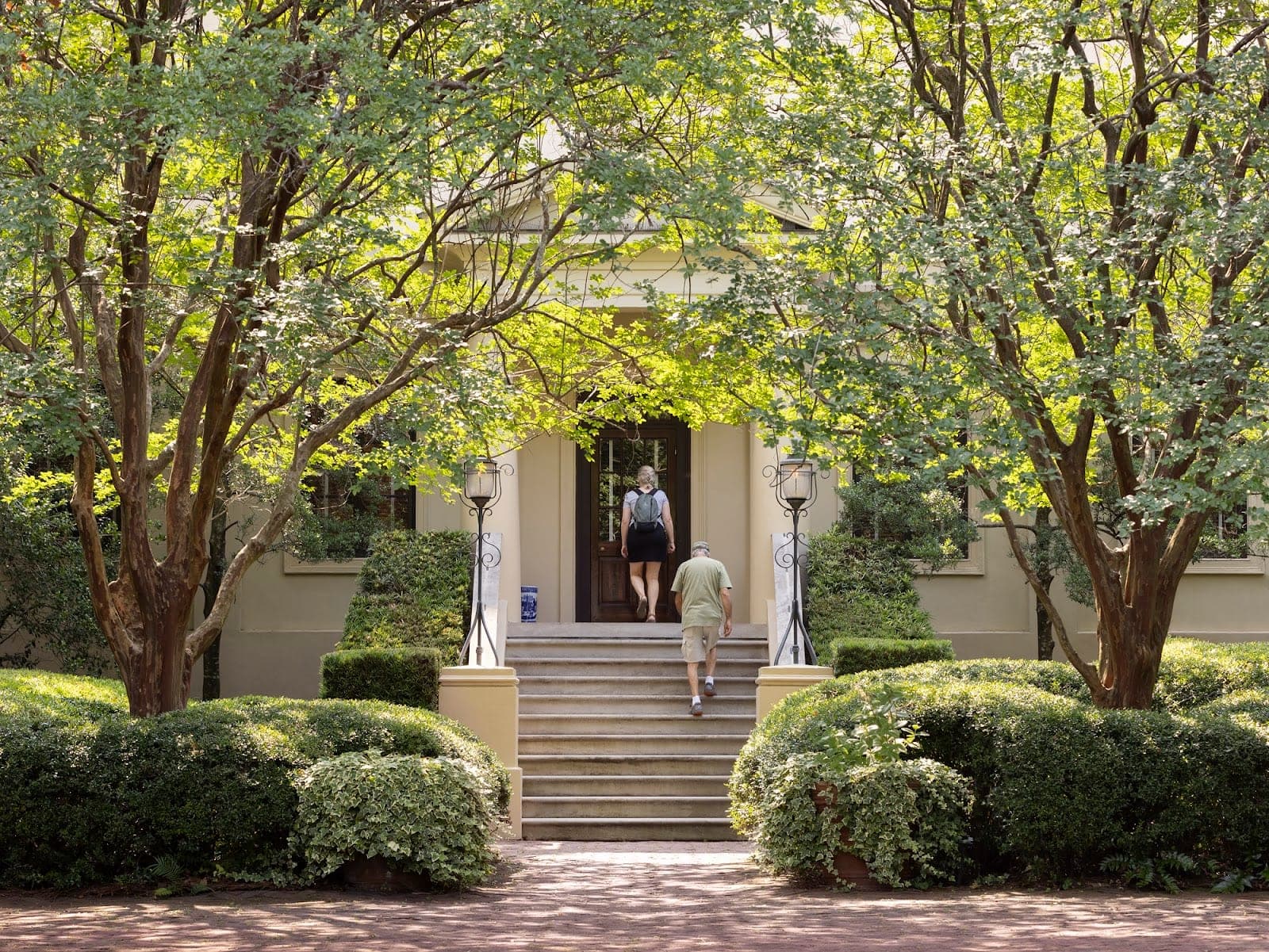 The walled garden and 1819 Scarbrough House at Ships of the Sea Maritime Museum, Savannah