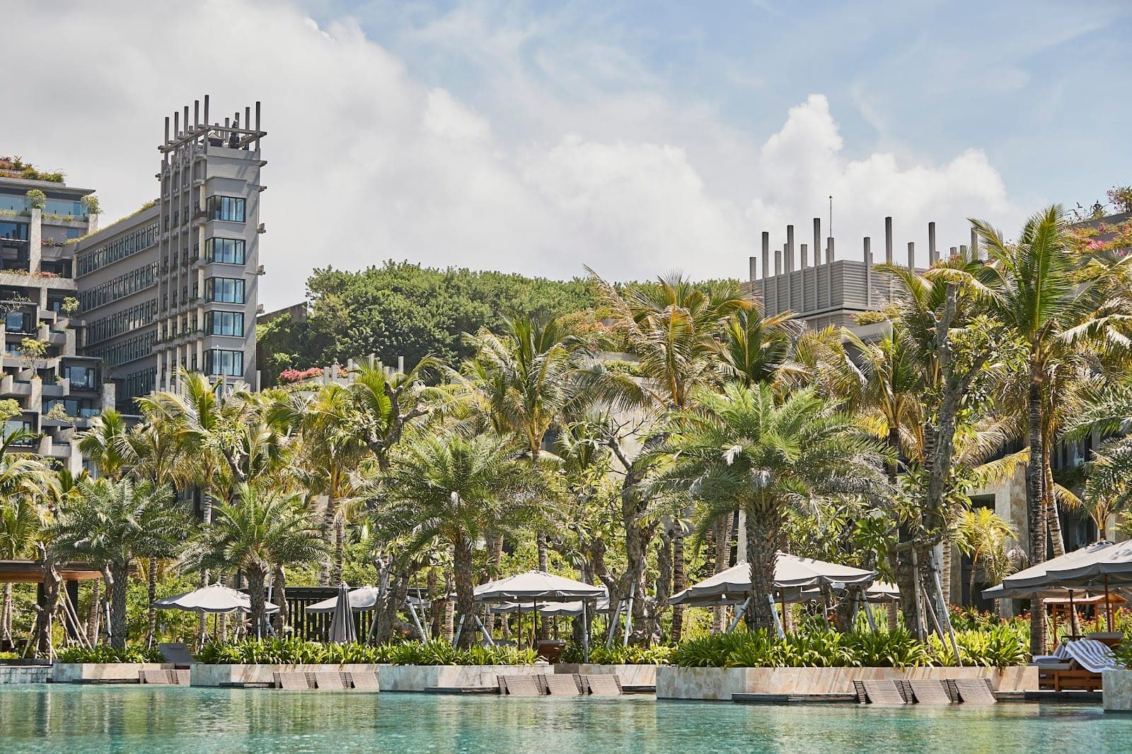 The Apurva Kempinski Bali, a terraced cliff resort in Nusa Dua with its grand staircase running down to the sea