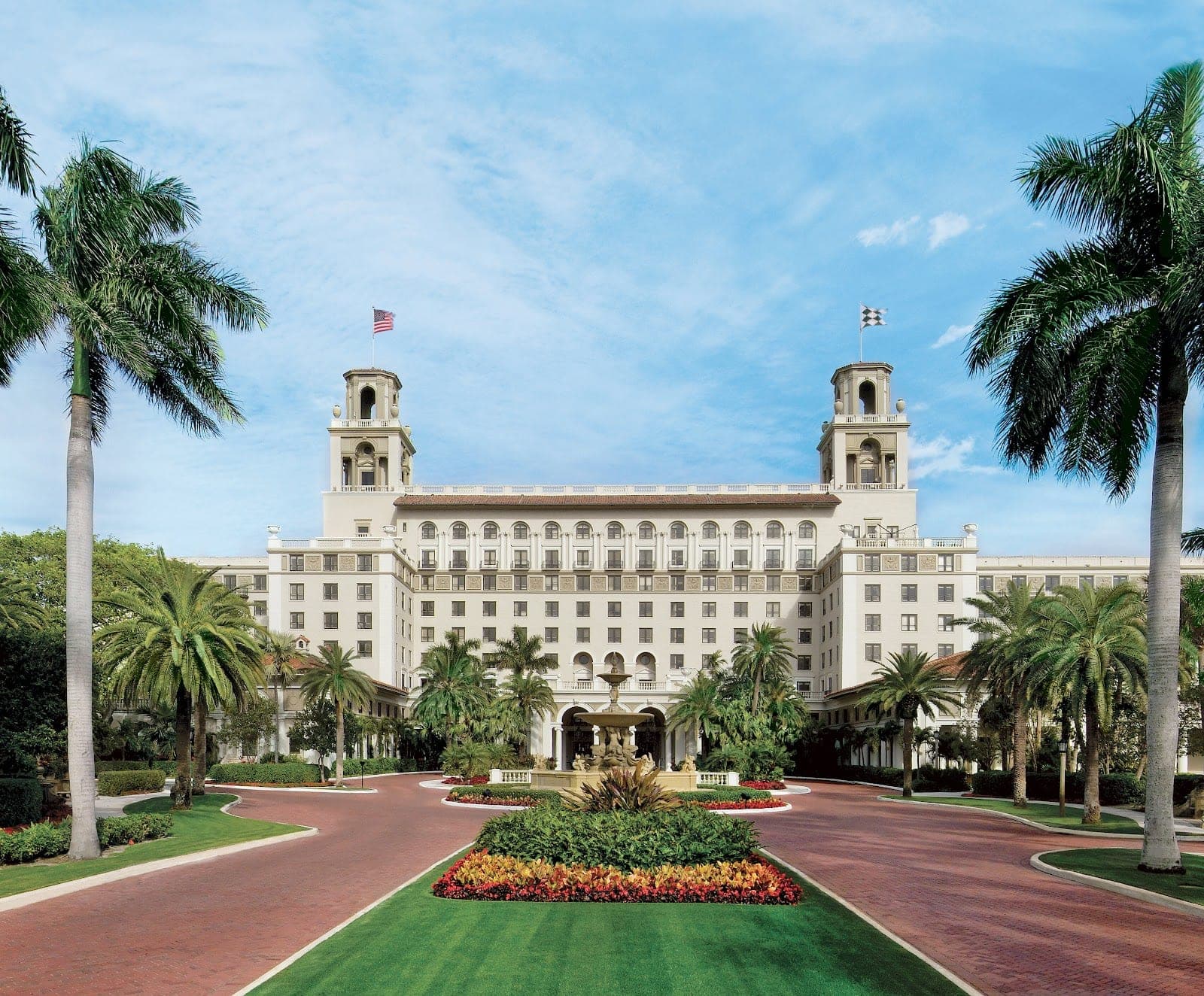 The Breakers Palm Beach and its ocean lawn above the Atlantic in Florida