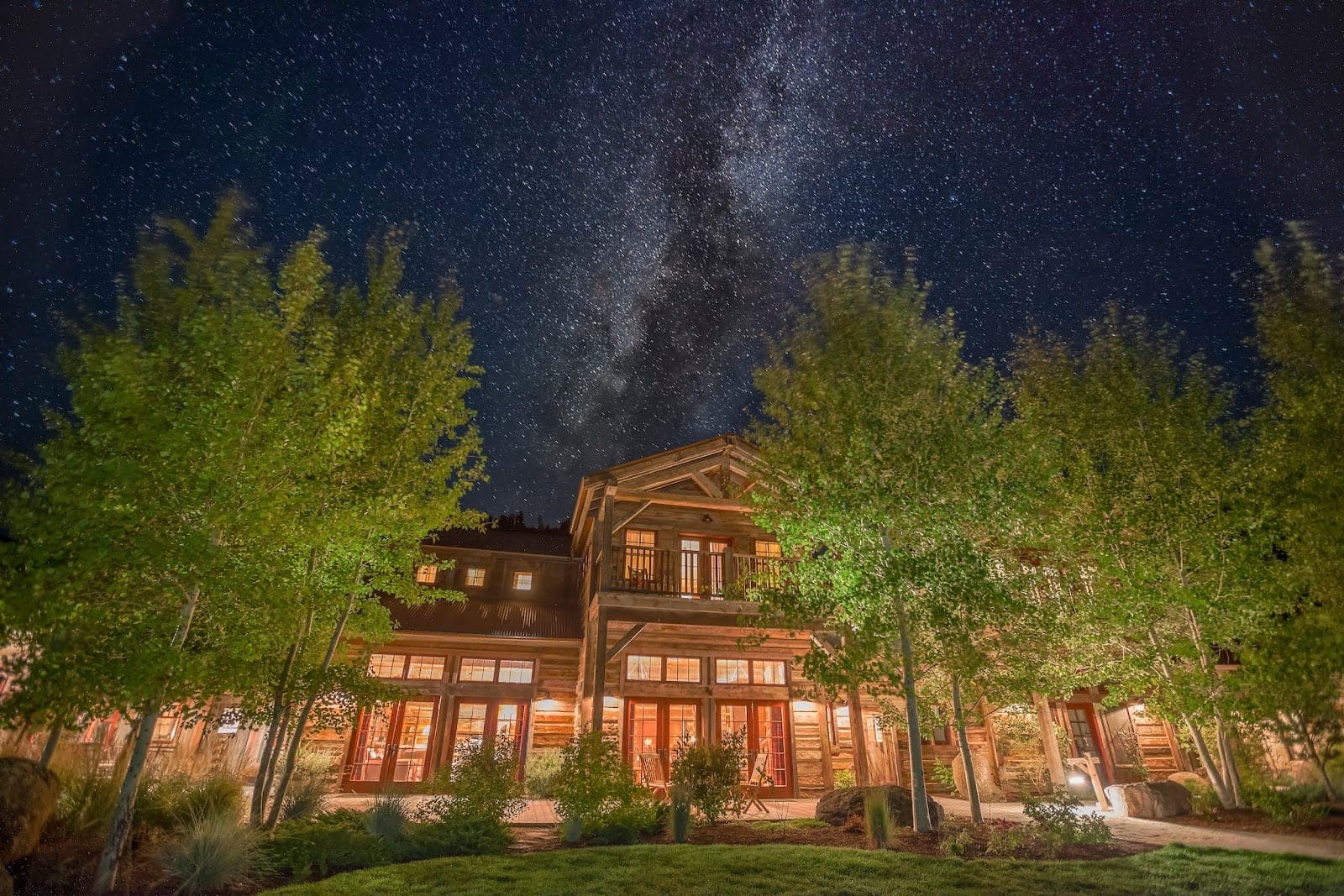 Granite Lodge and meadow at The Ranch at Rock Creek in western Montana