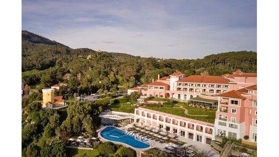 The monastery buildings and gardens at Penha Longa Resort in the Sintra hills