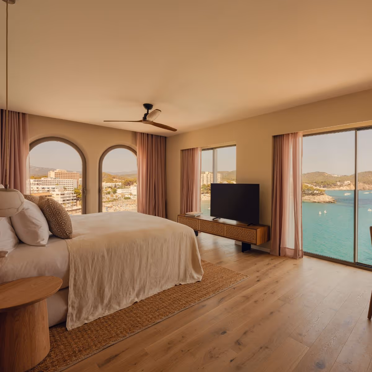 Reception setup at Aethos Mallorca — destination wedding venue in Spain